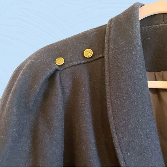 Vintage 80s Antels wool coat gold buttons oversized - Picture 3 of 11